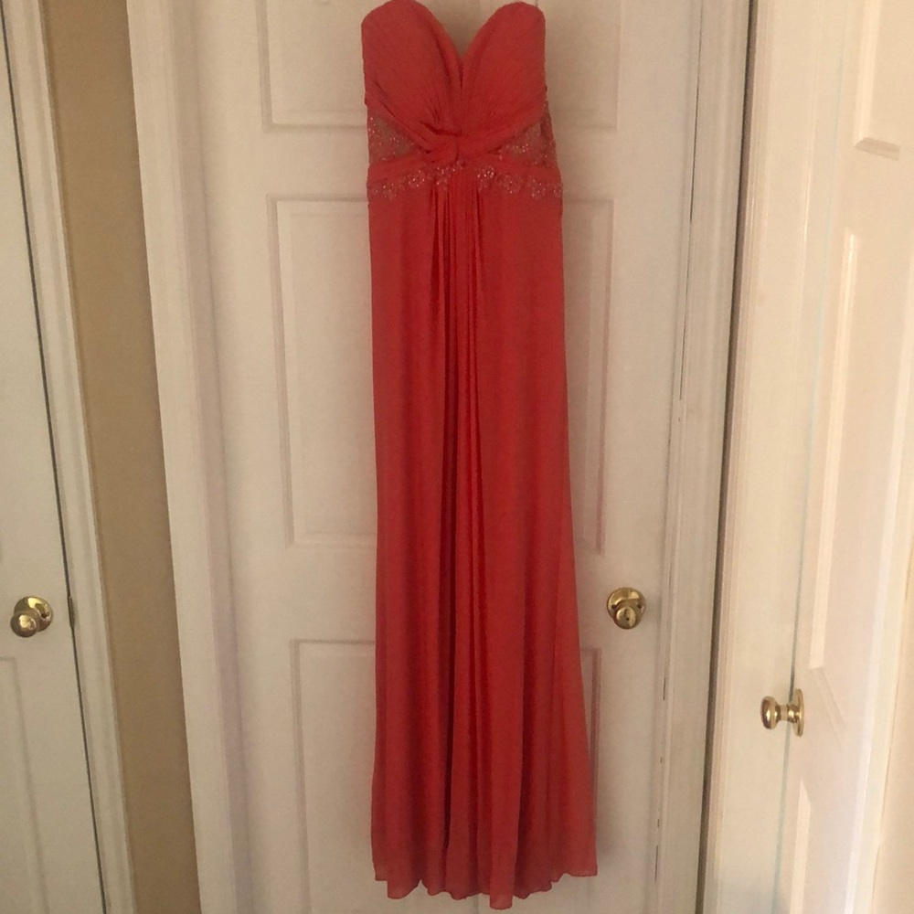 Fabuluxe Couture Coral Strapless Ball Gown